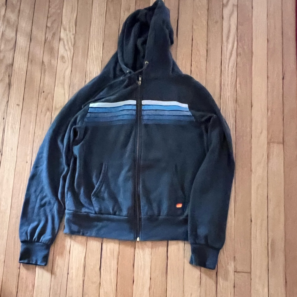 Aviator Nation 5-Stripe Hoodie Blue